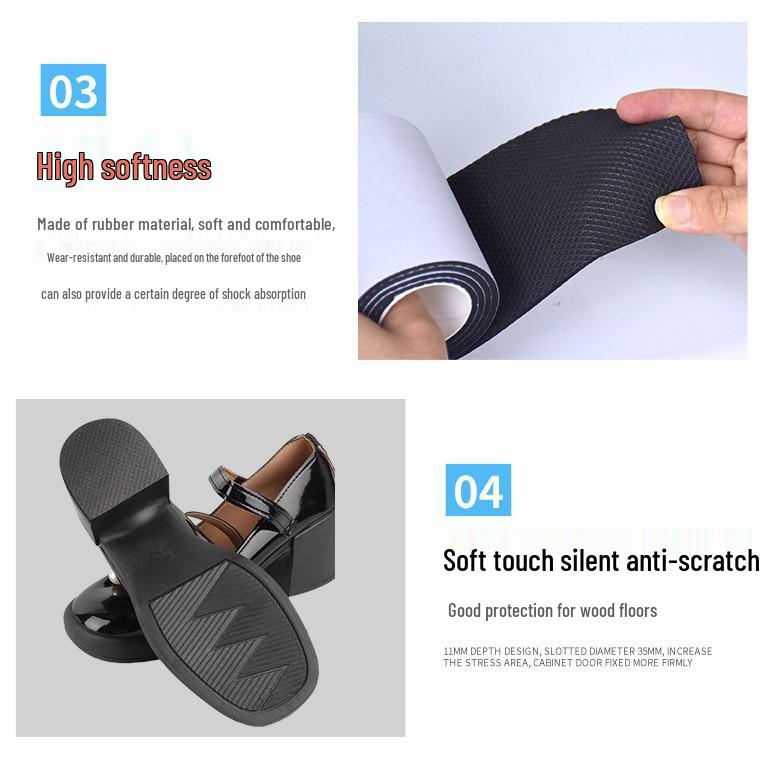 Sole Repair Patch: Self-Adhesive, Silent, Thickened, Anti-Slip, Wear-Resistant Waterproof Sticker for High Heel Leather Shoes.