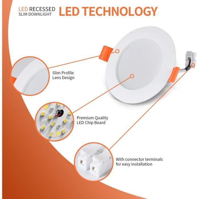 Spot LED Încastrat - VTERLY - 3 Bucăți - 6W - 430LM - Alb Cald 3000K