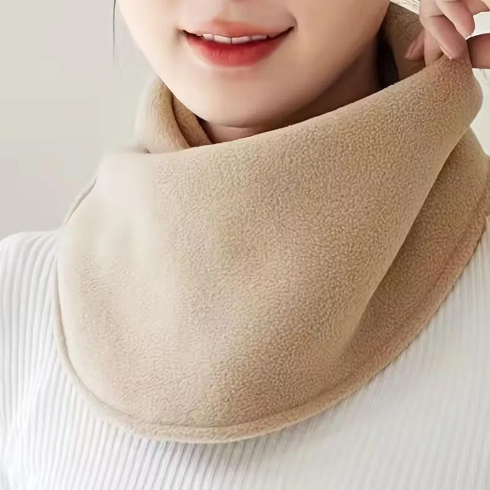 Classic solid color Snap Neck Winter Thickened Fleece-Lined Warm Neck Gaiter for Men and Women Winter Windproof Cycling Scarf