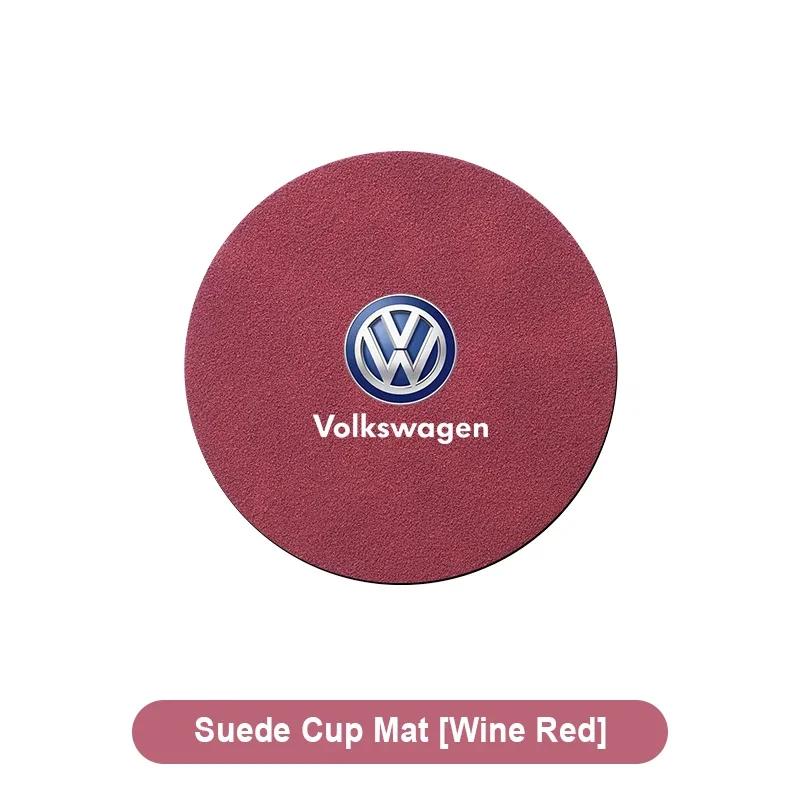 

Car For Volkswagen VW Car Coaster Water Cup Holder Anti-Slip Pad Suede Accessories For Volkswagen Golf-5 6 7 Bora Jetta POLO MK4 1pcs