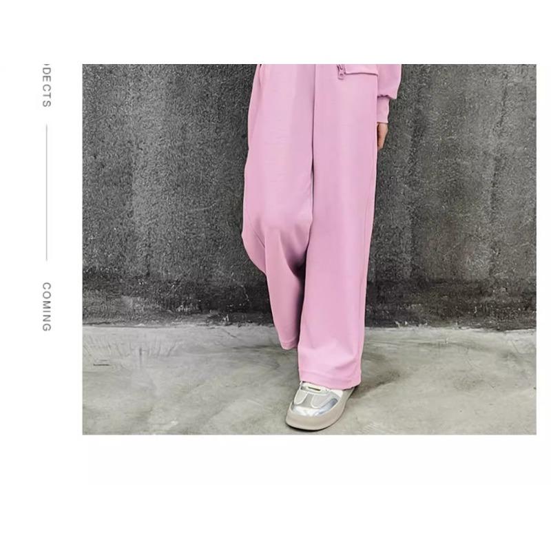 Girls Casual Hooded Sweatshirt And Pants Two Piece Sports Outfit For Big Kids
