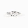 Elegant S925 Sterling Silver Zircon Ring - Women's Fashionable Interlocking Chain Design for Index Finger, European & American Style.