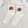 Cartoon Kapibala Capybara Little Bear Socks Spring Autumn Cotton Middle Tube Socks Cute Internet Red Korean Edition Boat Socks