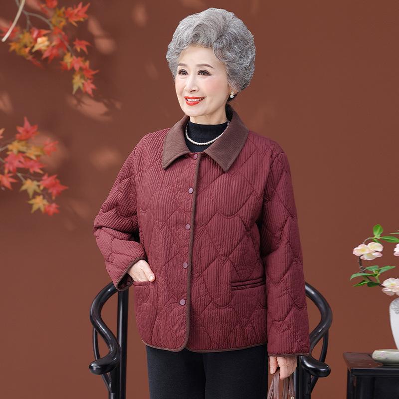 

Stylish, Warm Down Cotton Jackets for Elderly Women: Lightweight, Thick Outerwear for Mothers and Grandmothers 5XL (145-165 lbs)