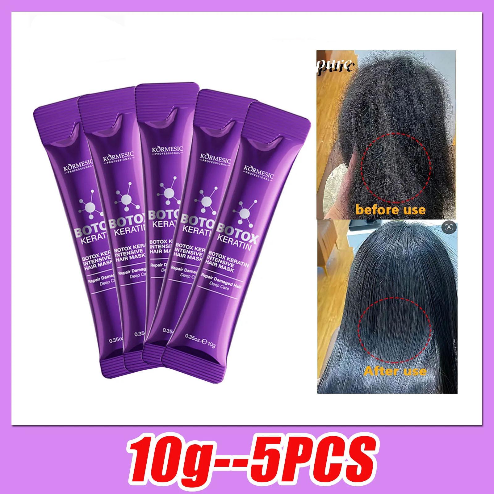 Keratin Haarmaske Magische 5 Sekunden Reparatur Schäden Frizziges Weiches Glattes Glänzendes Haar Tiefenfeuchtigkeit Spenden Haarbehandlung Reparatur Haarpflege Maske 10g-5pcs