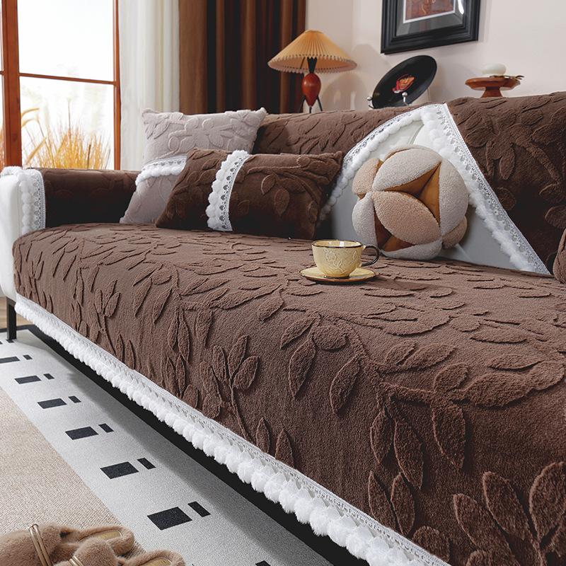 

Cream Wind Imitation Rabbit Plush Sofa Cushion Winter High-End Seat Cushion Thickened Non-Slip Sofa Cover Cross-Border Special Supply 70*70cm