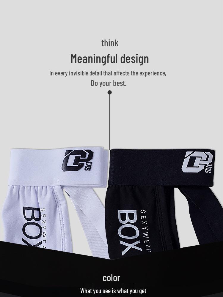 Men's Summer Cotton Sport Thong - Low-Waist, Hip-Lifting, Letter Design