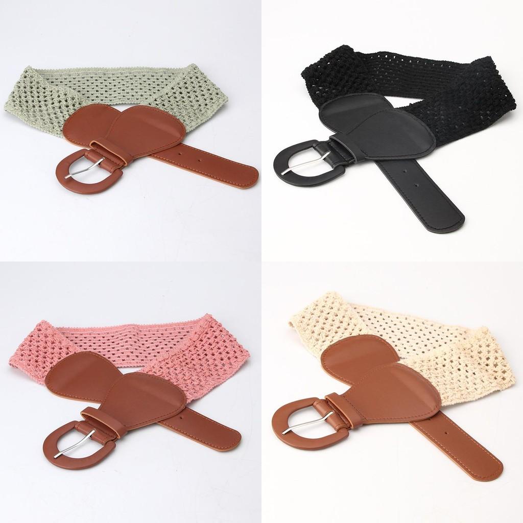 Retro Ethnic Womens Waist Band With Pin Buckle In Pu And Metal For Fashion Dress