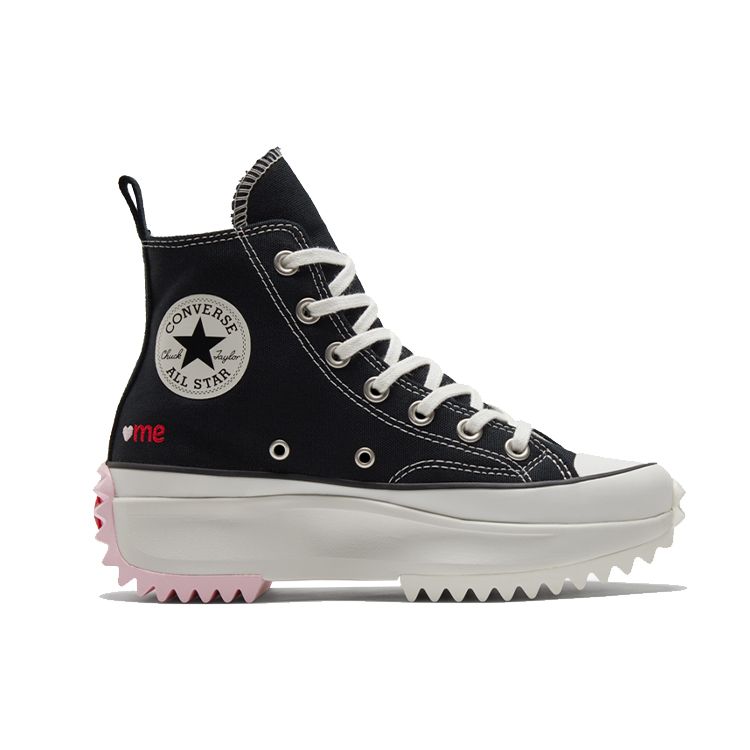 Converse Run Star Hike High Valentines With Love Unisex Sneakers Schwarz Pink Rot A01598C