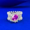 Full Circle Lace Pink Treasure Ring 6 * 8Mm Pigeon Egg Mingyuan Rich Woman