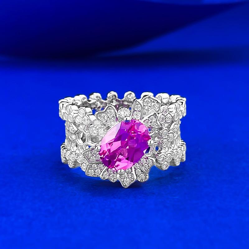 

Full Circle Lace Pink Treasure Ring 6 * 8Mm Pigeon Egg Mingyuan Rich Woman No. 9