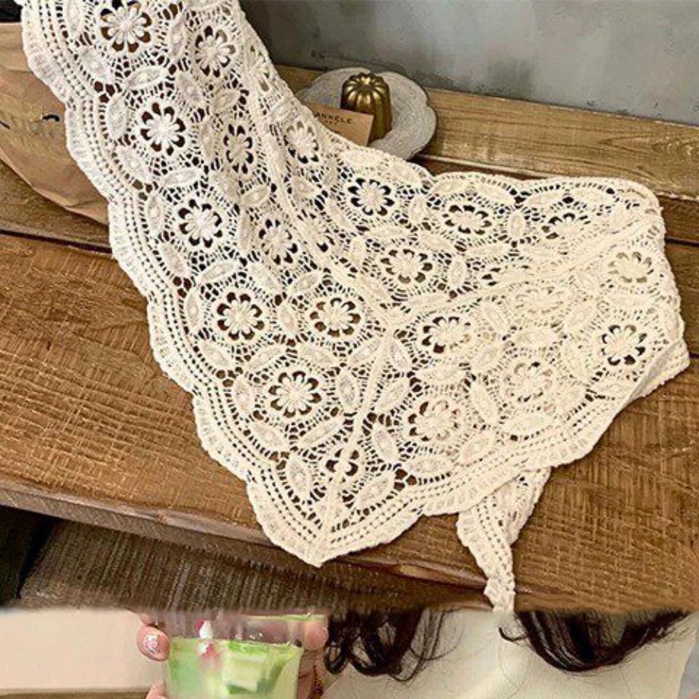 Crochet Lace Layering Scarf | Textured Skirt Overlay | Spring Summer Accessory