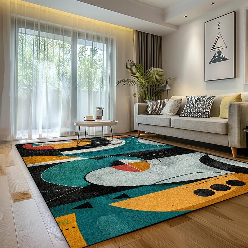 Modern Luxury Carpet Living Room Geometric Decoration Home Soft Washable Large Area Rug Bedroom Bathroom Non-slip  Foot Mat