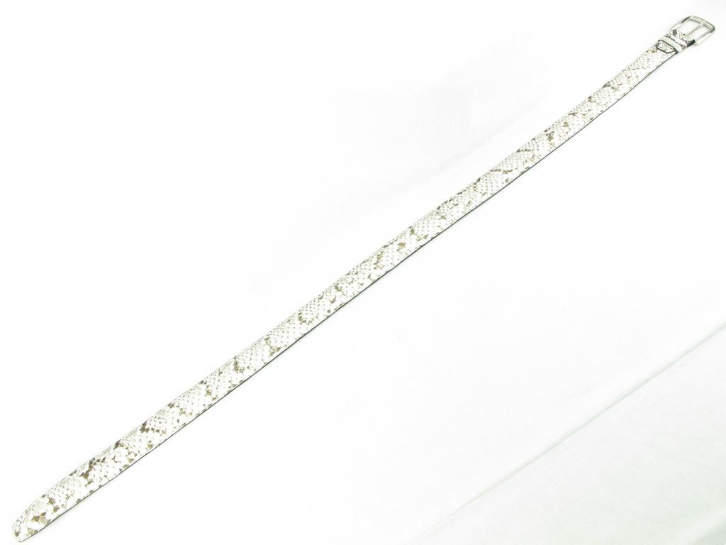 PELGIO Luxury Python Leather Belt with Natural Color Holes,