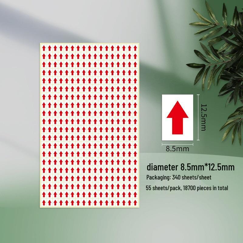 Malá červená šipka nahoru Samolepka vadného produktu