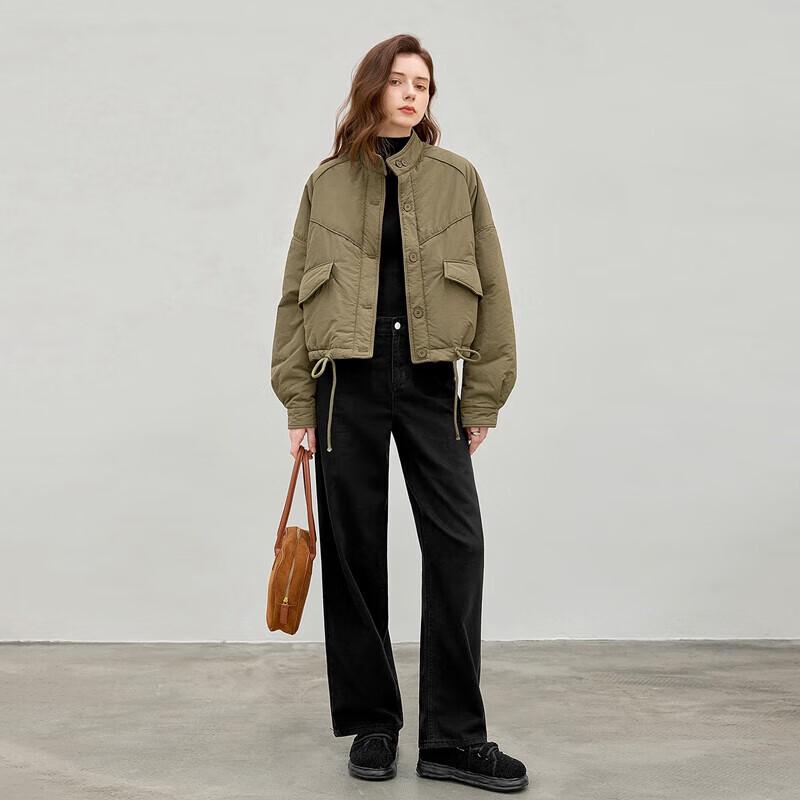 

Women s Motorcycle Style Spliced Warm Cotton Jacket M