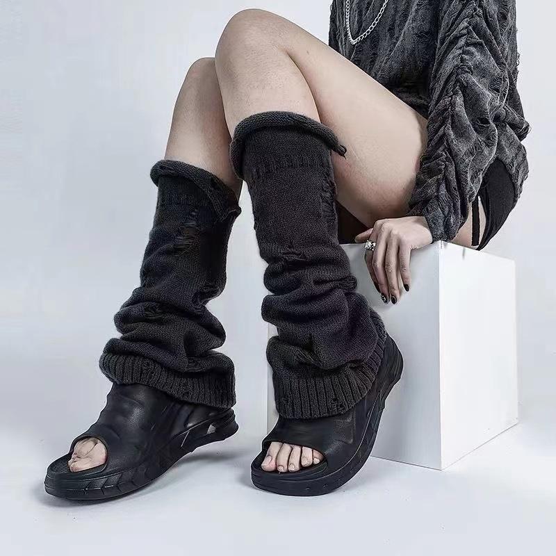 1Pair Cute Lolita Warmer Flared Socks Autumn Winter Calf Gaiter Stylish Leg Warmers Cartoon Solid Color Long Tube Leg Warmer