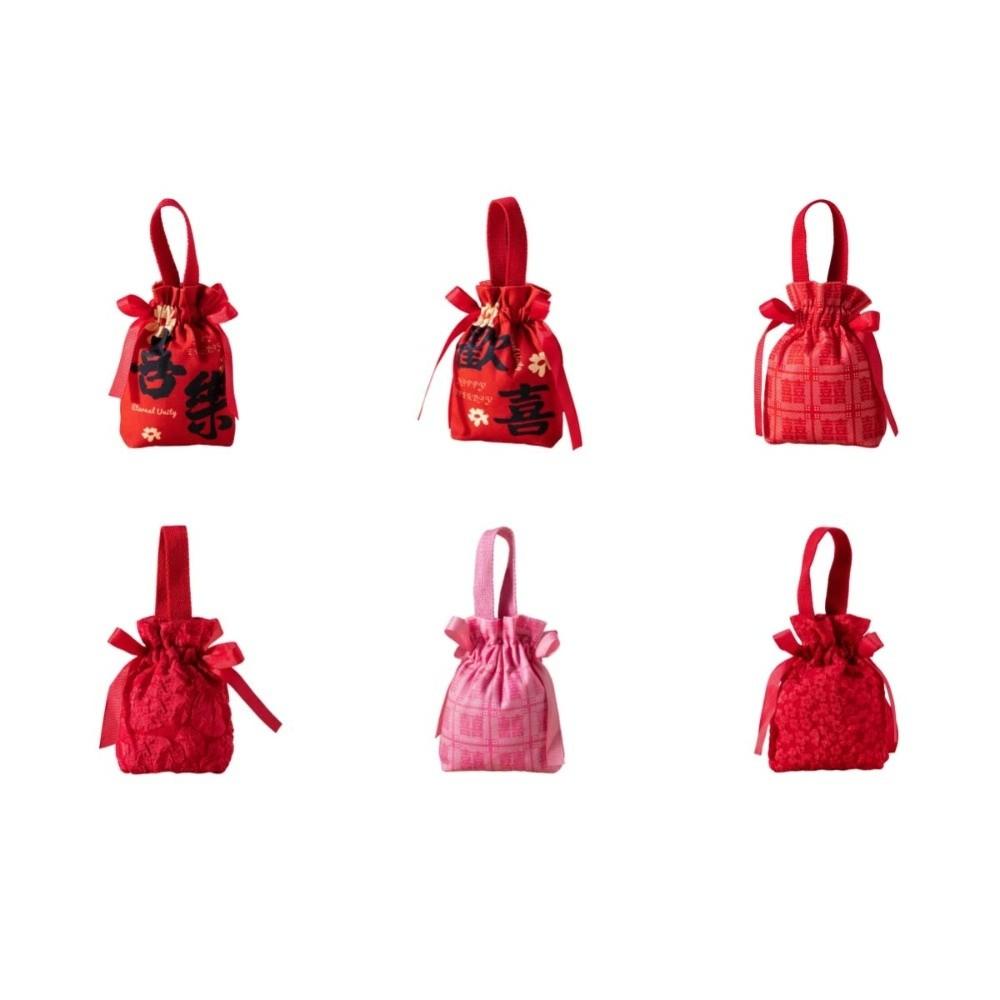 Blessing Words Chinese Wedding Candy Bag Cloth New Year Money Bag  Lady Girls Women