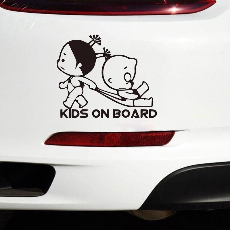 Adesivo in Vinile 18x15cm Bambini a Bordo, Decalcomania di Avviso di Sicurezza Bambino in Veicolo per Lunotto Posteriore Auto Decorazione Esterna