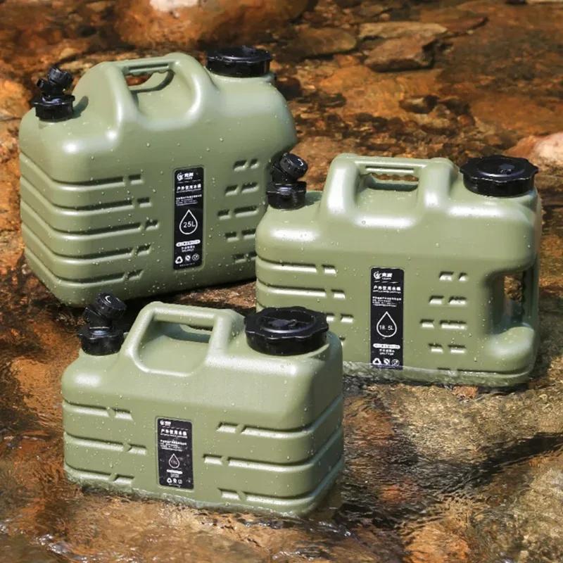 Portable Water Bucket 11/12L Large Capacity Drinking Water Canister with Detachable Faucet No Leakage for Outdoor Travel Driving