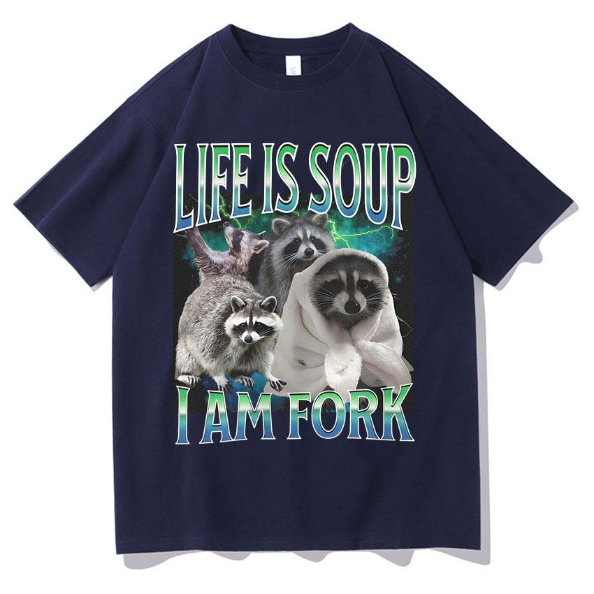 

Funny Raccoon Meme Graphic T Shirts Gift Unisex Women Fashion 90s High Quality Casual Retro T Shirt O-Neck Cotton Oversized T-shirt S