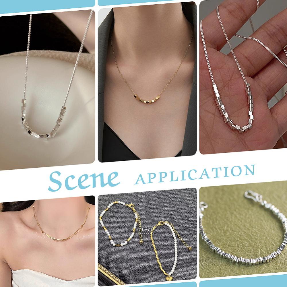 1set 200pcs 2 colors 201 Stainless Steel Beads Cube Golden & Stainless Steel color 2x2x2mm Hole: 1mm 100pcs/color