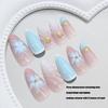 24Pcs Press on Nail Almond Glues on Nail French Fake Nail Designs False Nail Artificial Nail Gifts for Women Girls