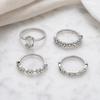 4 Pcs Stackable Rings for Women, Sparkly Cubic Zirconia Rings, Minimalist Statement Wedding Engagement Promise Rings