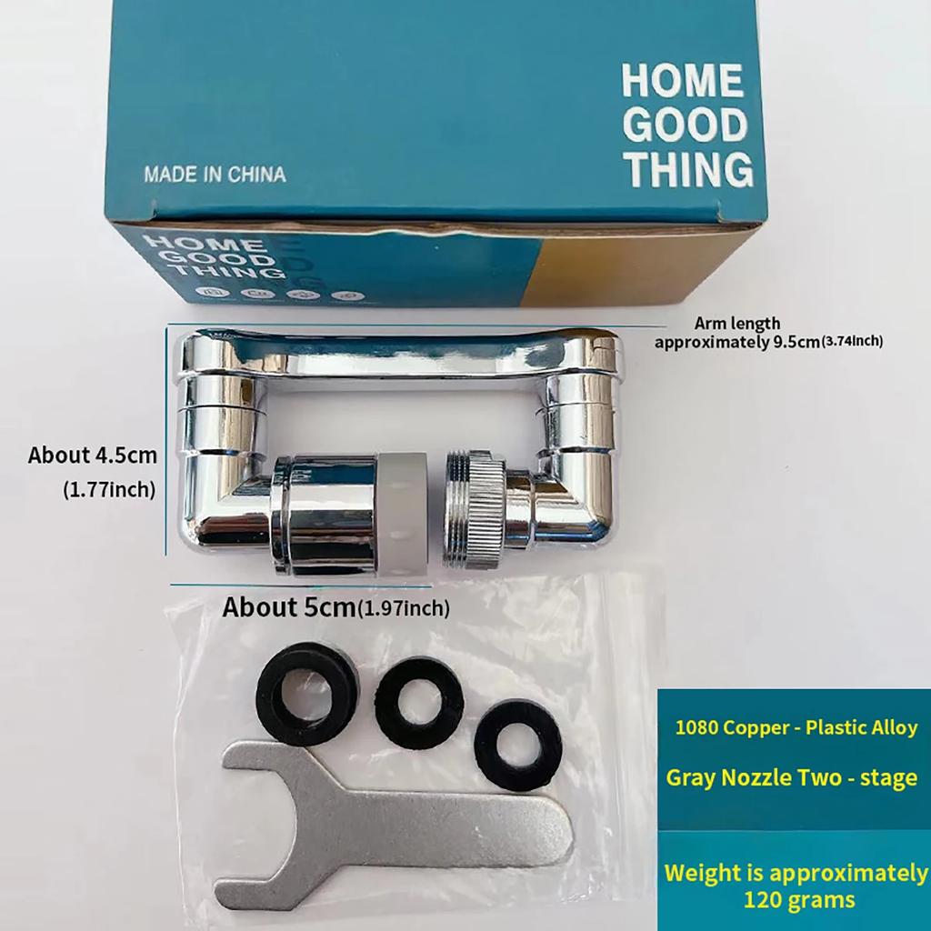 Rotatable Extension Faucet Sprayer Head Water Tap Nozzle Universal Bathroom Tap Extend Adapter Aerator 2 Spray Modes Faucet