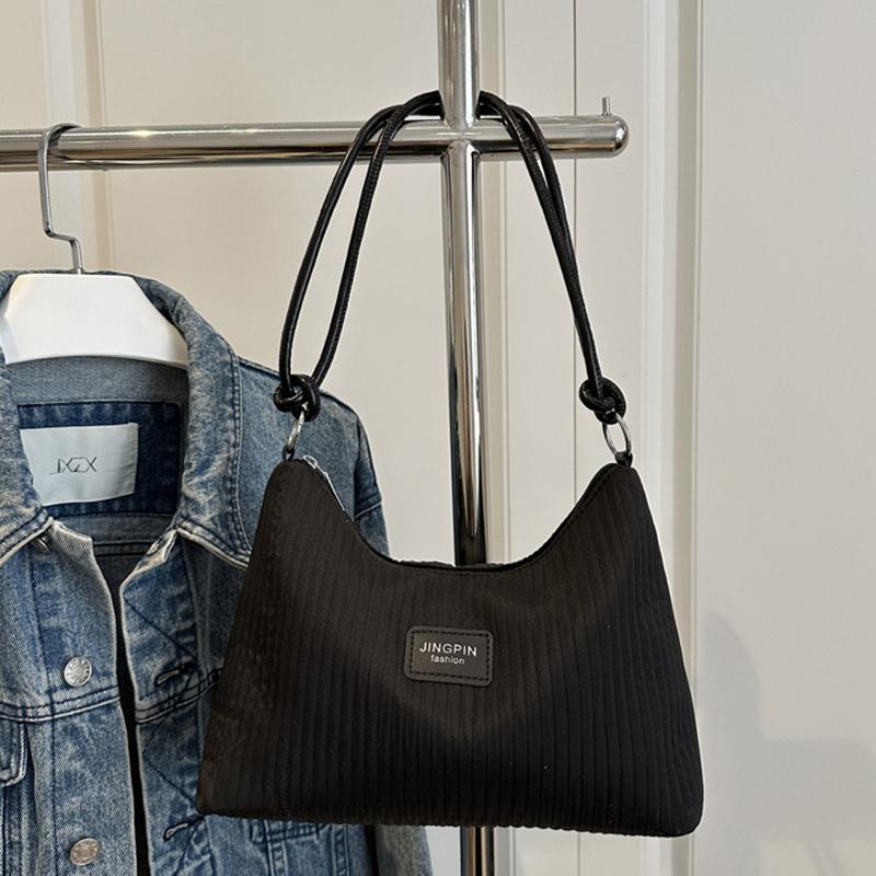 Large Capacity PU Leather Women Shoulder Bag Fashion Lightweight Striped Pattern Stylish Solid Color Crossbody Bag KTB