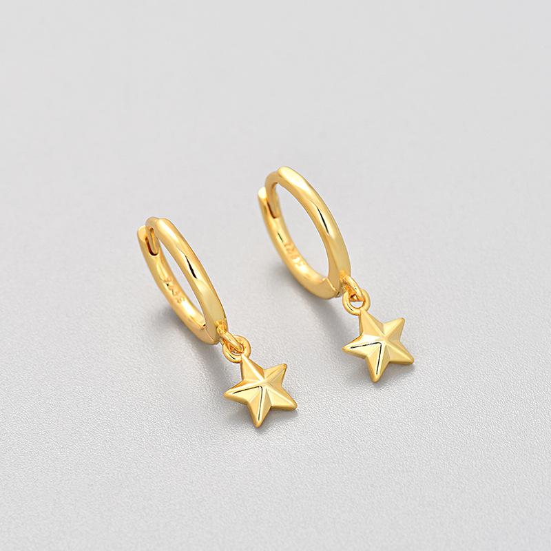 3D Five Pointed Star Earrings For Women Minimalist Chic Fashionable Temperament Versatile High End Jewelry