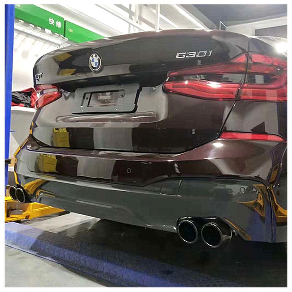 Convient pour BMW Série 5 G30 2018-2022: Échappement Quad M5, Silencieux et Sorties d'Échappement en Acier Inoxydable Chrome Noir.