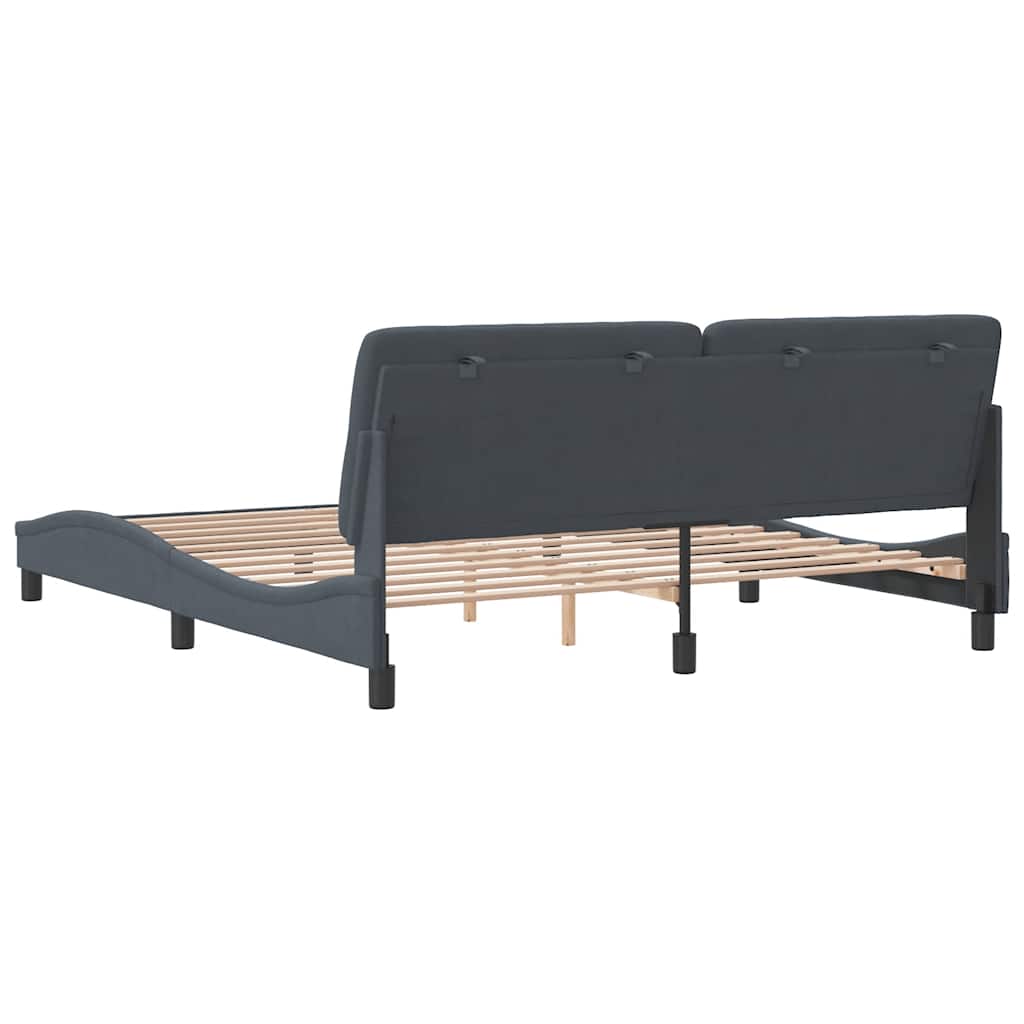 Bed Frame without Mattress Dark Grey 180 x 200 cm Velvet
