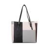 Korean Style Color Blocking Large Capacity Tote Bag  Trendy Fashion Shoulder Handbag Casual Shopping Bag for Women CLE