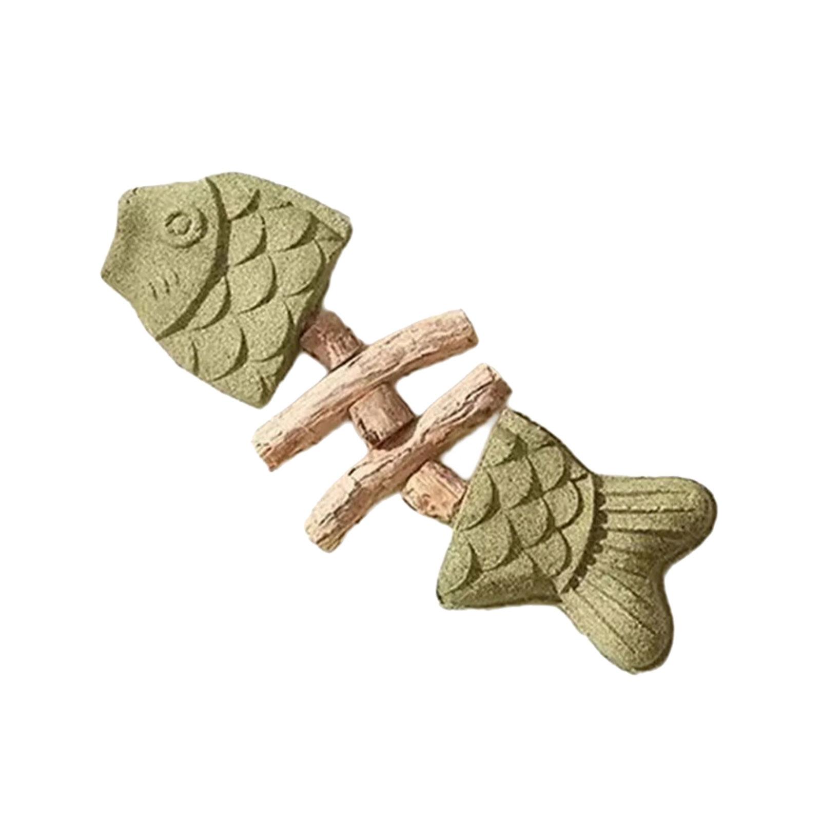 

Реалистичная жевательная игрушка для кошек в форме рыбы, прочная кость для прорезывания зубов для котят с серебряной лозой и кошачьей мятой