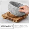 High Grade Wood Stone Bowl Mat Pot Base Pad Heat Insulated Casserole Holder for Home Kitchen Gadget Protective Table Mat
