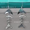 Silver Fishbone Cutout Dangle Earrings - Popular Women's Jewelry Accessory