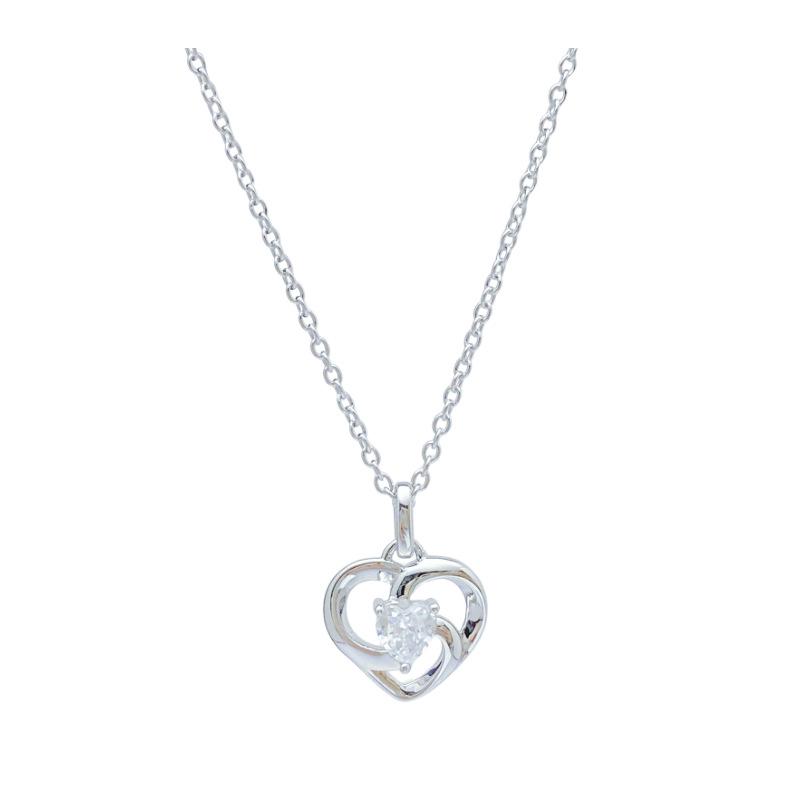 Elegant S925 Sterling Silver Heart Necklace for Women – Fashionable Choker with Zirconia Inlay