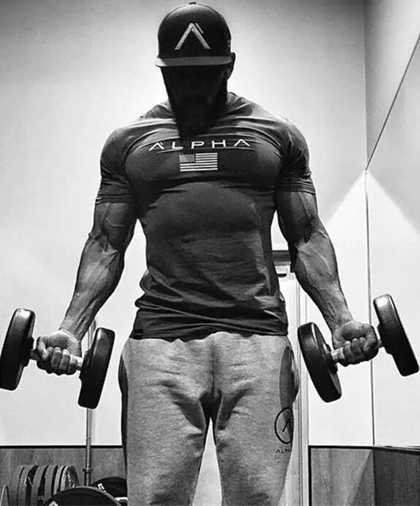 Gym Short Slim Muscle Quick Drying [SHANLIANG] T-shirt, Stretch, Sleeve, Fit, Fitness, Training, Training, Sports, Stylish, Men's, (L, Camouflage)
