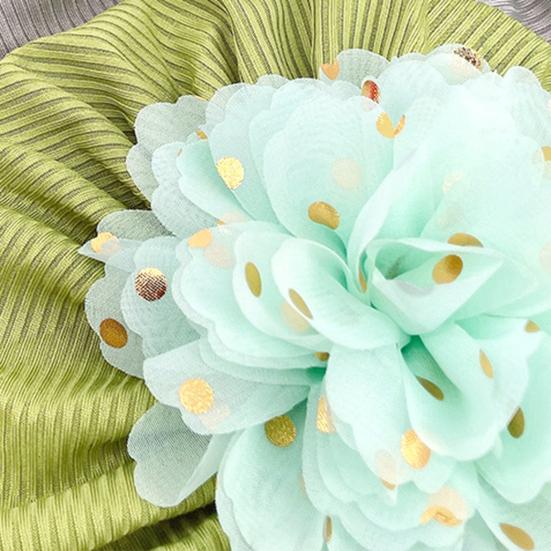 Baby Hat Threaded Bronzing Flower Breathable Newborn Infant Beanie Cap Headwrap Gift for Toddler