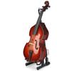 Mininature Musical Instrument Wooden Bass Guitar Model Dollhouse Decoration with Case and Bow