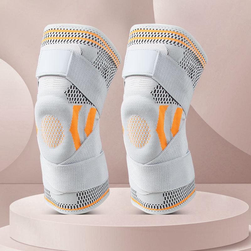 Double Strap Sports Silicone Knee Pads for Men and Women Spring Support Meniscus Protection Breathable Cycling Sports Protective Gear