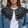 Elegant Embroidered Beaded Mesh Collar Detachable Shawl Scarf Stylish False Collar For Women Fashion Accessory