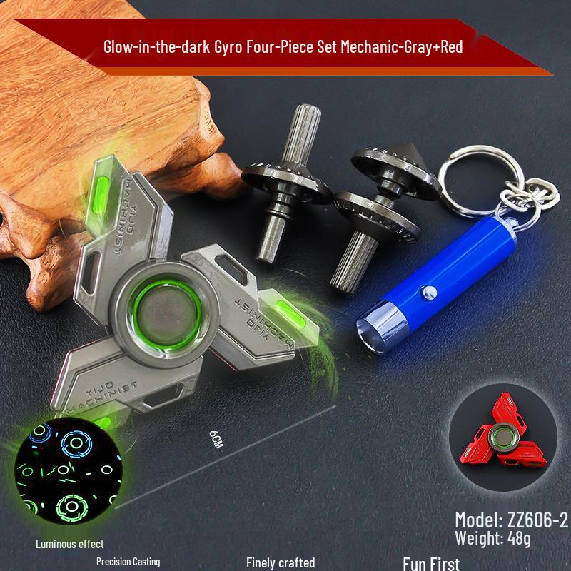 Luminous All-Metal Finger Spinner Set - Long Spin Time & Stress-Relief Toy