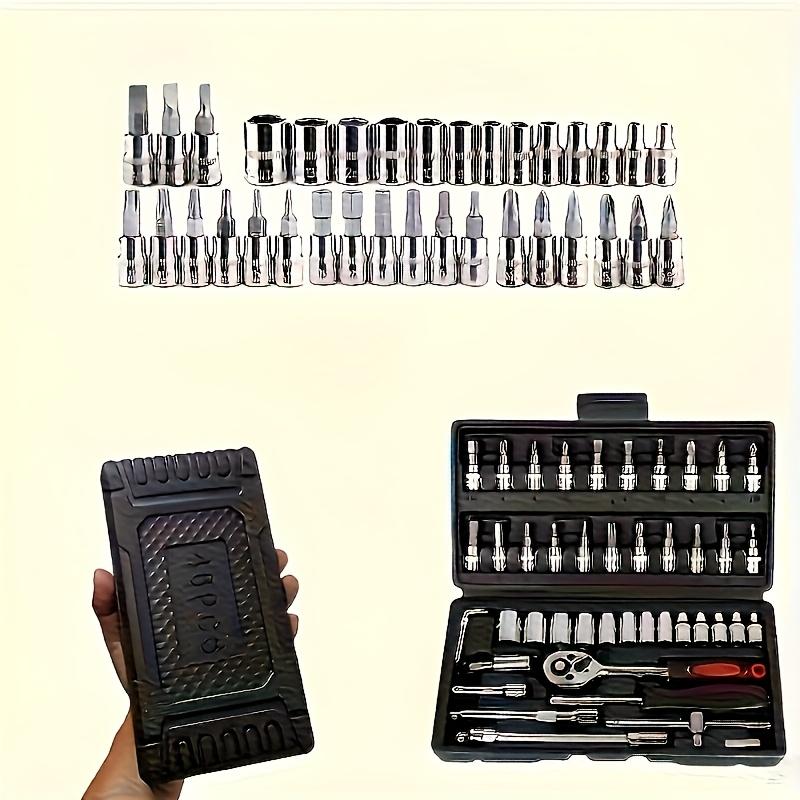 46-piece Set of Auto Repair Tools Ratchet Wrench Sleeve Car Repair Kit Home Toolbox Combination Maintenance