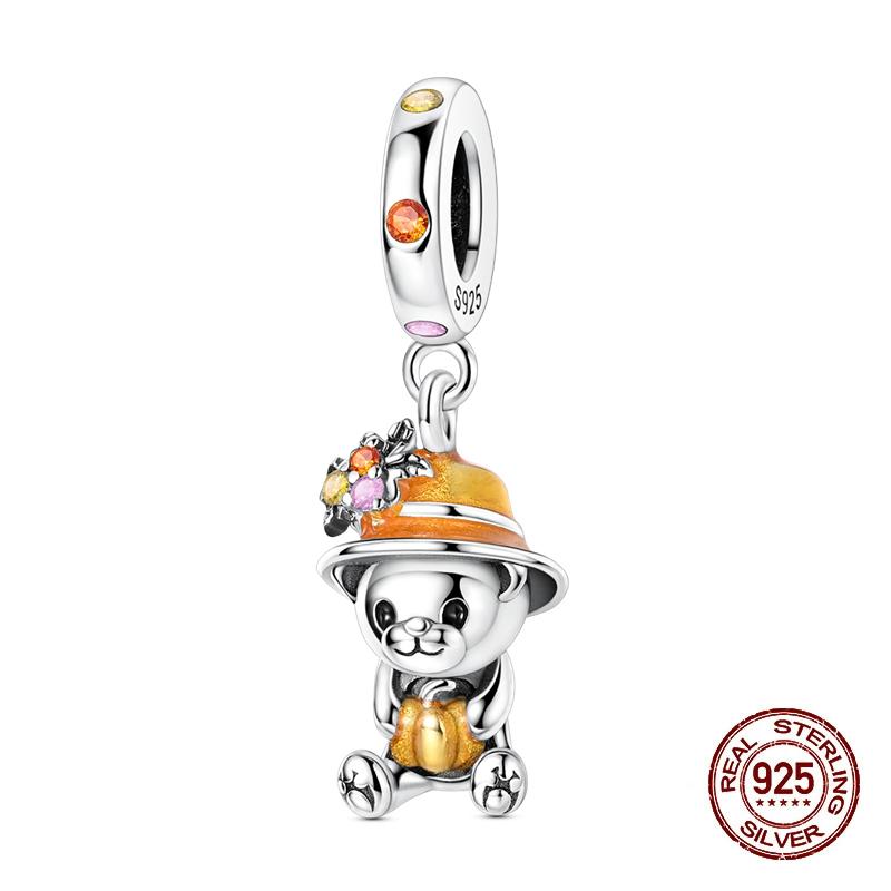 Autumn Charms Copper Brown Squirrel Pumpkin Bees Charms Beads Fit 3Mmoriginal Bracelets Diy Jewelry Warm Gifts