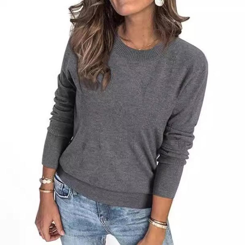 Women S Long Sleeve Round Neck Pullover Knit Sweater Casual Fall Winter