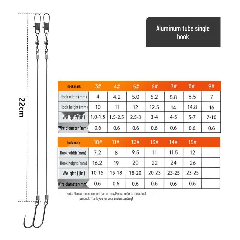Doppelhaken Anti-Biss Stahl-Schnur Vorfach für Pomfret & Große Fische - Gebundenes Iseama Set