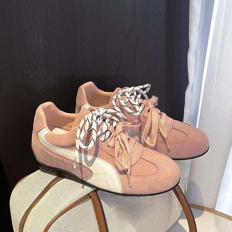 

Версия из коровьей кожи~ miu home ретро гоночные спортивные туфли женские туфли Форреста Гампа внутренняя высота увеличение платформы повседневные туфли для моральной подготовки кеды 40 розовый