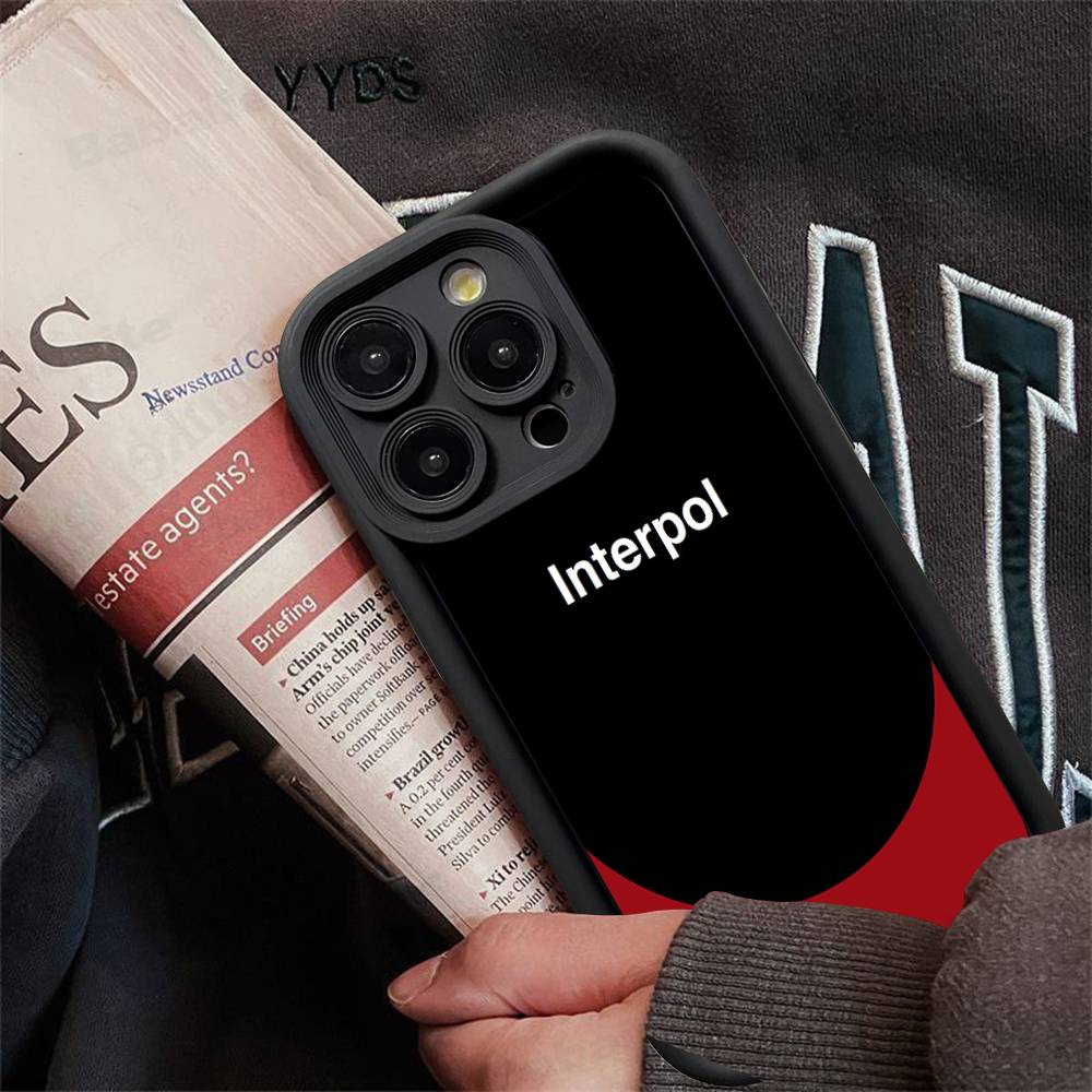 

I-Interpol For iPhone 17 Pro Max 16 15 14 13 12 11 Plus Black Soft Phone Cover iPhone 14pro max